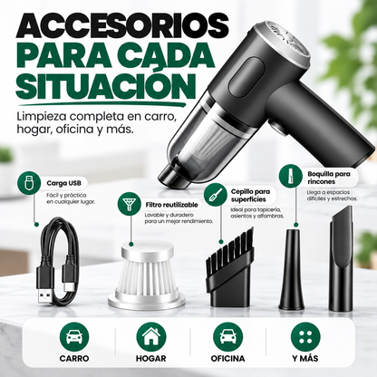 Aspiradora de Mano 3 en 1 Recargable y Portátil