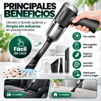 Aspiradora de Mano 3 en 1 Recargable y Portátil